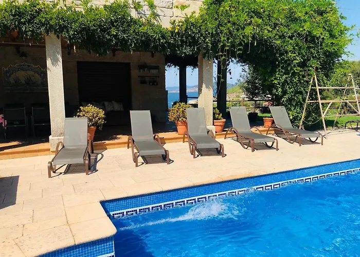 Βίλα Casa Da Lomba Piscina Y Vistas Al Mar En Baiona